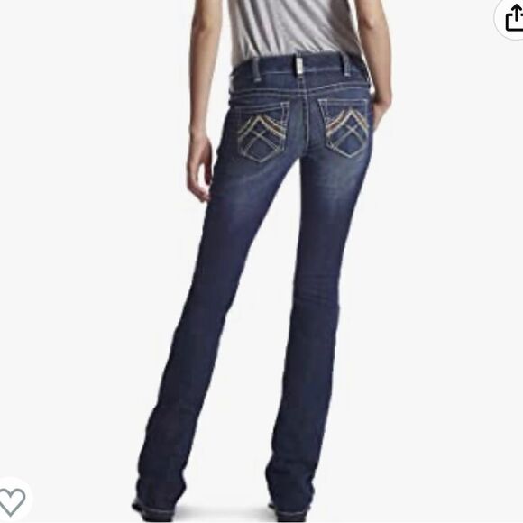 REAL ARIAT Low Rise Boot Rosy Whipstitch Jeans C21 - Picture 1 of 11